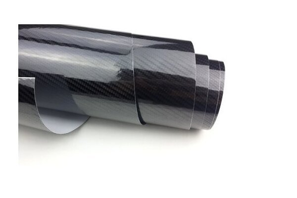 Auto Innenraum Carbon Faser Aufkleber Glänzend Schwarz 5D Folie Wrap 12 60  Neu
