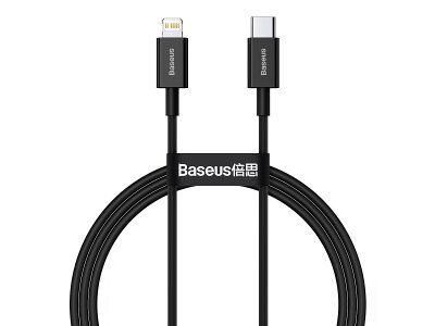 BASEUS USB-C kabel za Lightning Superior Series, 20W, PD, 100 cm črn