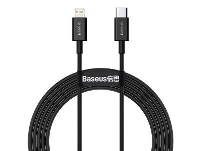 BASEUS USB-C kabel za Lightning Superior Series, 20W, PD, 200 cm črn