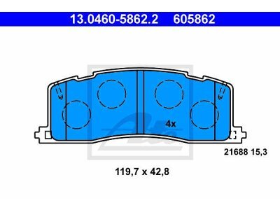 Bremsbeläge hinten 13.0460-5862.2 - Toyota Previa 90-00