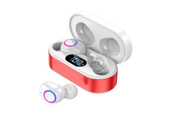 Brezžične Bluetooth slušalke F12, rdeča