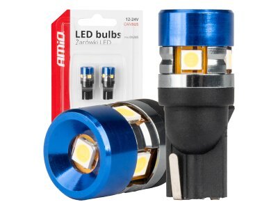 CANBUS LED žarulje T10 W5W 5SMD 3030 Bijela 12V 24V AMIO-04240