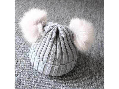 Cappello invernale per bebè, 12-36 mesi, grigio