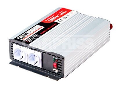 Carpriss konverter, 24->230V, 1000W, USB, 1000mA