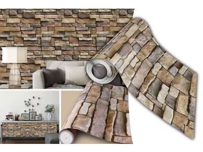 Dekorativne 3D tapete WallpaperStone(300 cm x 35 cm)