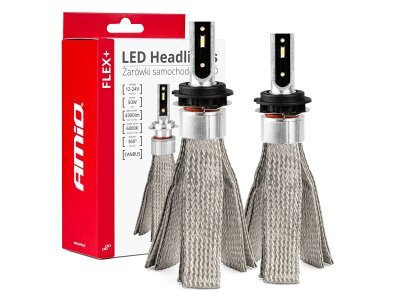 FLEX+ H7-1 LED avto žarnice 12v 24v 6000k canbus AMIO-03661