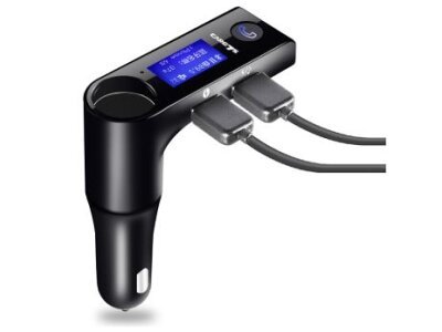 FM oddajnik in USB polnilec G7S, LCD zaslon, Bluetooth 3.0 + EDR, 2 USB + 12V DC vhod