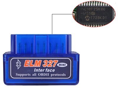 Gerät für Autodiagnose Mini ELM327 V1.5, OBD2, 25K80-Chip, Bluetooth