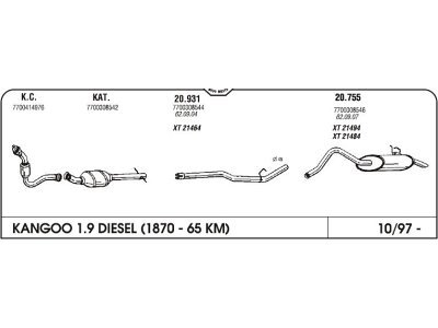 Impianto di gas scarico Renault Clio II 1.5 dci 01- collettore con tubo flessibile