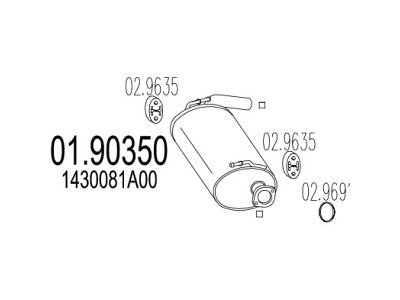 Ispuh 01.90350 Suzuki Jimny 98-, zadnji lonac