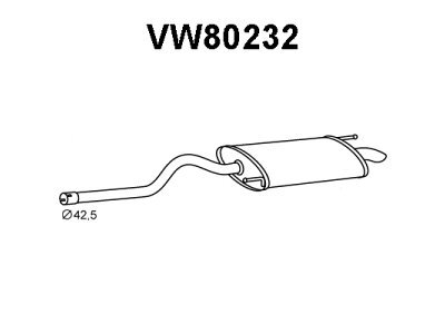 Izpuh VW80232 Volkswagen Caddy 95-04, zadnji lonec