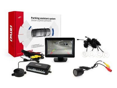 Komplet parkirnih senzorjev TFT01 4.3" z HD-301-IR kamero 4 beli senzorji