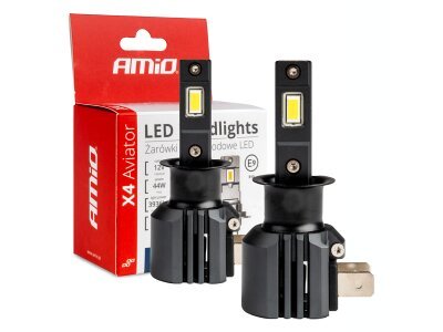 LED avto žarnice serije X4 Aviator H3 6500K Canbus AMIO-03762