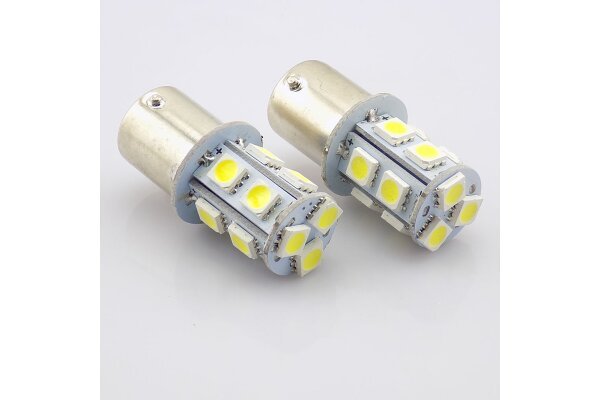 LED-Birnen BA15S, 24V, 13xSMD, weiß, 2 Stück 