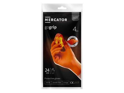 Mercator GoGrip nitrilne rokavice ORANŽNE 4 kom. Velikost L
