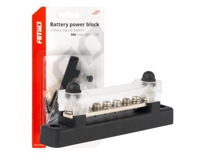 Minus razdelilni blok zbiralke M6 12V - 48V 150A AMIO-03809