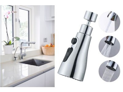 Nastavljiva kuhinjska pipa EcomFaucet, 360° vrtljiva glava, 3 načini pretoka