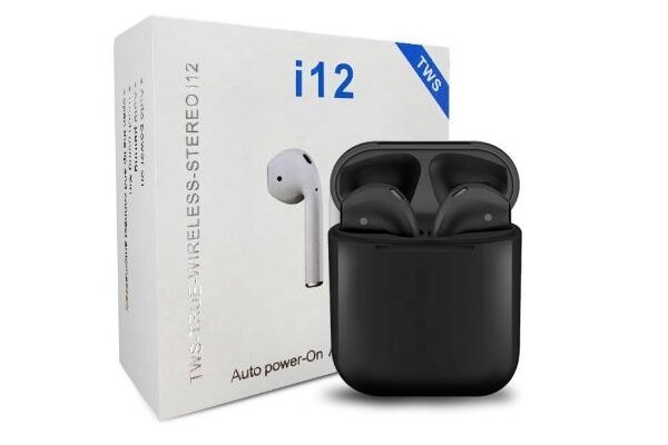 istina Osmijeh Iluzija  Orginalne i12 TWS Black bežične Bluetooth slušalice, bezručno  telefoniranje, glazba, kotrola dodirom - SILUX.HR