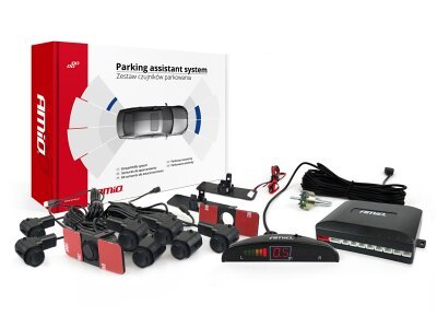 Parking senzor, LED za rikverc 8 senzora crni, unutrašnji 16,5 mm