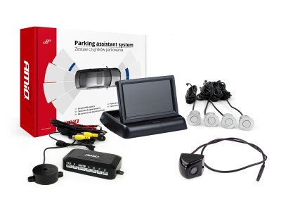 Parksensor-Kit TFT02 4,3" mit HD-310 Kamera 4 Sensoren silber