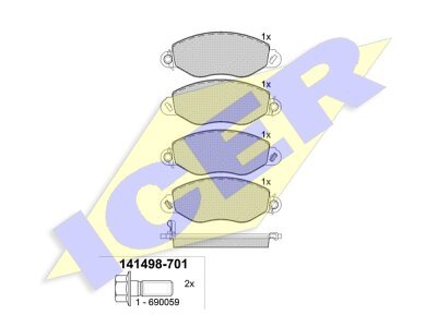 Prednje kočione obloge IE141498-701 - Ford Transit 00-06