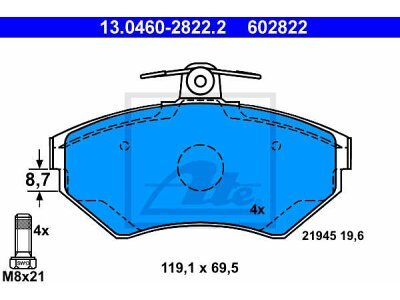 Prednje obloge kočnica 13.0460-2822.2 - Audi, VW