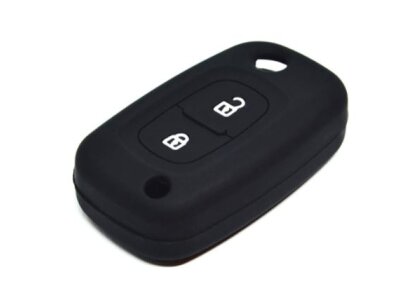 Finest-Folia Custodia portachiavi in silicone per le chiavi dell’auto con 2 pulsanti Rot 