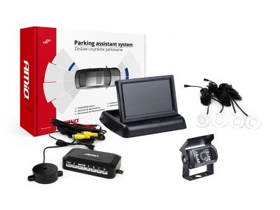 Set senzora za parkiranje TFT02 4.3" sa HD-501-IR kamerom 4 bijela senzora