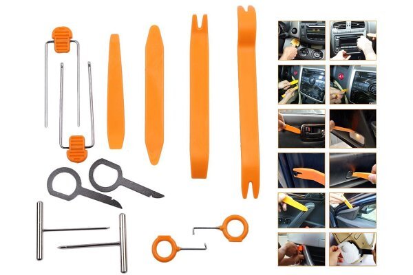 Set utensili e plastiche per la rimozione di parti interne in automobile – Silux Parts (12 pezzi)