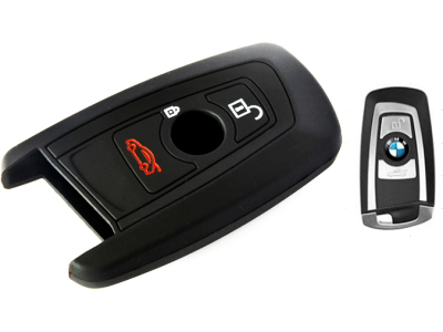 Silikonska zaščita za avto ključ SEL009 - BMW, črna