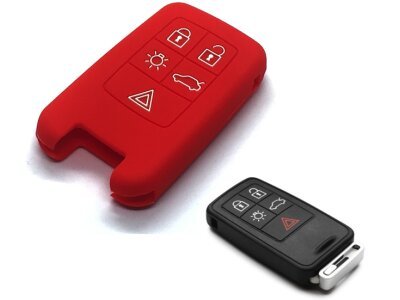 Silikonska zaštita za auto ključ SEL175 - Volvo, crvena