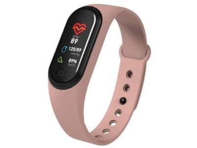 Smart watch M4 2019, idrorepellente, contapassi, cardiofrequenzimetro, Rosa