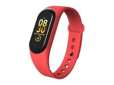 Smart watch M4 2019, idrorepellente, contapassi, cardiofrequenzimetro, Rosso