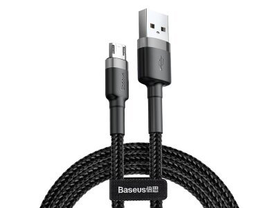 USB na mikro USB kabel BASEUS Cafule 2.4A 100 cm sivo-črn