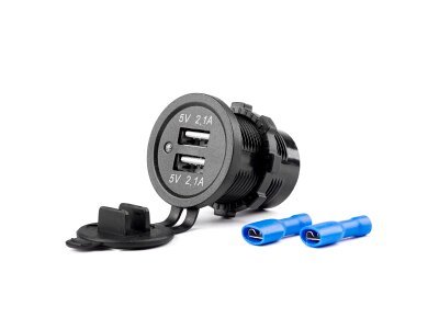 Wasserdichtes Ladegerät mit 2xUSB 12/24V MOD-04 Buchsen
